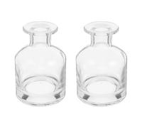 HOMSFOU Glass Diffuser Bottles: 2 Pcs Empty Reed Diffuser Container Refillable Aromatherapy Jars Replacement Bottles for DIY Home Fragrance & Essential Oils, 150ml/5oz (Transparent)