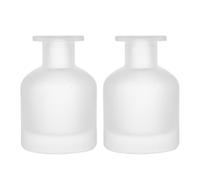 HOMSFOU Glass Diffuser Bottles: 2 Pcs Empty Reed Diffuser Container Refillable Aromatherapy Jars Replacement Bottles for DIY Home Fragrance & Essential Oils, 150ml/5oz (White)