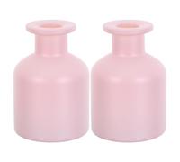 HOMSFOU Glass Diffuser Bottles: 2 Pcs Empty Reed Diffuser Container Refillable Aromatherapy Jars Replacement Bottles for Diy Home Fragrance & Essential Oils, 150ml/5oz (matte Pink)