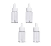 HOMSFOU Glass Dropper Bottles Empty Sub Bottles 4pcs 20ml with Silicone Plastic Pipette and Leak-proof Cover with Smooth Surface for Essential Oil and Cosmetics