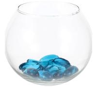 HOMSFOU Glass Fish Tank Mini Aquarium for Betta Goldfish Decorative Globe Fish Container for Living Office Table Top