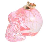 HOMSFOU Glass Skull Pendant Small Lightweight Glass Jewelry Skull Charm for DIY Crafts Beading Embroidery and Handmade Decorations Light Purple