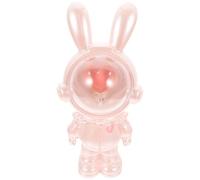 HOMSFOU Glowing Resin Space Rabbit Figurine Desktop Ornament Small Astronaut Sculpture Home Space Bunny Decoration Collectible Resin Spaceman Model for Home Décor
