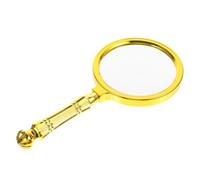 HOMSFOU gold plated magnifying glass reading magnifier glass portable magnifying glass hand lens kids toys magnifying glass for reading Metal Zinc alloy child