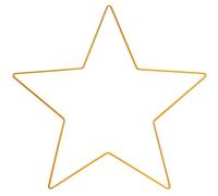 HOMSFOU Gold Star Wreath Frame: 30cm Metal Wire Pentagram Macrame Frame Pentagram Wreath Form for Thanksgiving Christmas 2024 New Year Wedding Window Decorations