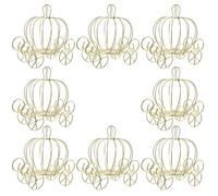 HOMSFOU Golden Metal Pumpkin Carriage Candy Boxes Safe Display Candy Container 8pcs for Wedding and Party Favors for Crafts and DIY Projects