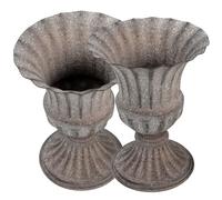 HOMSFOU Grave Flower Holder 2Pcs Stable Base Iron Urns for Outdoor Weddings and Beach Memorial Flower Pots Dark Grey