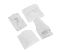 HOMSFOU Gypsum Facial Features Sculpture Set 4pcs Teaching Aid Drawing Sculpture Model Sketch Practice Tool for Art Students and Beginners