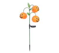HOMSFOU Halloween Pumpkin Solar Light Ornament Garden LED Solar Light Yard Daily Life Powered Plastic Pumpkin Shape Landscape Absorbs