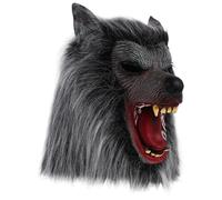 HOMSFOU Halloween Wolf Mask Lightweight and Portable Black Wolf Head Mask for Performance and Halloween Parties, Horrible and Creepy Werewolf Costume Accessory