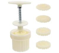 HOMSFOU Hand-Pressed 50g Mooncake Mold with Small Daisy Flower Pattern, Green Bean Cake and Pastry Stamp, DIY Baking Tool for Mid-Autumn Festival Desserts