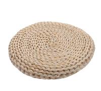 HOMSFOU Hand Woven Double-layer Corn Husk Tatami Floor Cushion 30x30cm Thickened Straw Sitting Mat Japanese Style Indoor Meditation Seat Pad