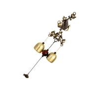 HOMSFOU Handmade Cat Shape Wind Chime Bells Copper Doorbell Ornament Home Decor Metal Hanging Pendant Unique Present