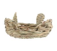 HOMSFOU Handmade Chewing Nest for Hamsters, Chinchillas, Ferrets - Natural Cage Bed Molar, Half-mouth Design, Eco-friendly Small Animal Habitat Accessory