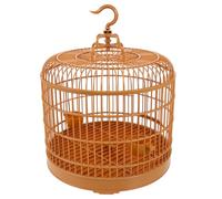 HOMSFOU Hanging Bird Cage for Small Parakeets and Cockatiels, 29.5cm Dome Plastic Cage with Handle, Suitable for Budgies and Lovebirds, Decorative Aviary Nest