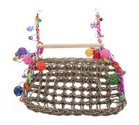 HOMSFOU Hanging Parakeet Swing Hammock Colorful Chains Double-layer Bird Cage Accessory for Parrot Climbing and Balance Training Pet Supplies