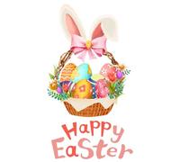 HOMSFOU Happy Easter Wall Stickers Easter Bunny Rabbit Basket Eggs Wall Decals Stickers Easter Eggs Window Clings Decals for Home Nursery Easter Party Decorations