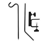 HOMSFOU Heavy Duty Adjustable 30in Deck Hook for Railing Shepherd Hook Outdoor Bird Feeder Pole Hanger Deck Clamp-on Pole for Garden Plants and Wildlife Feeders
