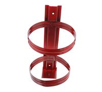 HOMSFOU Heavy Duty Iron Fire Extinguisher Hanger Rack Wall Mount Bracket for Secure Extinguisher Storage Durable Red Holder with Easy Installation for Home Office Garage Safety