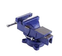 HOMSFOU Heavy Duty Mini Flat Table Steel Vise for DIY Craft Woodworking Portable Bench Clamp for Jewelry Light Metalworking Projects Blue