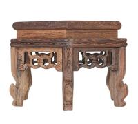 HOMSFOU Hexagonal Wood Base Stand Large Wooden Potted Plant Holder Bonsai Display Rack Tea Pot Base Vase Riser for Home Garden Decor