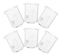 HOMSFOU High Temperature Resistant Glass Measuring Beaker 50ml 6pcs with Scale and Spout for Lab Projects and Kitchen Use