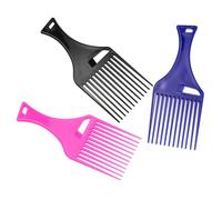 HOMSFOU Hollow Handle Hair Fork Comb Set with Massage Scalp Function 3pcs Made of Sturdy Pp Material and Won't Scratch Scalp Feature Easy to Random Color for Regular Use and Hair Dying