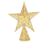 HOMSFOU Hollow Out Five-Pointed Gold Star Christmas Tree Topper Copper Tree Top Star Decoration for Festive Holiday 7.5 X 6 X 2.4 Inch Metal Xmas