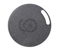 HOMSFOU Imitation Marble Chopping Board 35x0.8cm Plastic Round Fruit Vegetable Cutting Board Hanging Design Eco-Friendly Kitchen Cutting Mat