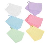 HOMSFOU Index Cards with Punched Holes and Binding Rings Colored Flash Cards for Studying for Note Taking and Vocabulary Practice Lightweight and Portable