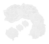 HOMSFOU Iron-On Embroidered Rose Flower Patches 8Pcs Black and White, Sturdy Decorative Appliques in Sizes for DIY Craft Repair on Clothes, Hats, Coats, for Clothing Shops