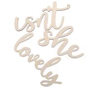 HOMSFOU Isn’t She Lovely Wooden Word Sculpture Sign Wall Sticker Nursery Announcement Photo Prop Boho Bedroom Decor Wall Art