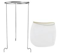 HOMSFOU Jam Strainer Stand with Large Stainless Steel Sieve and Reusable Fine Mesh Filter Bags for Juice Filtering, Coffee Straining, Jelly, Nut Milk and Kitchen Use