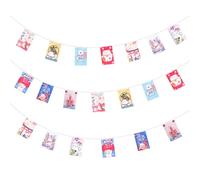 HOMSFOU Japanese Style Maneki Neko Lucky Cat String Flag 21×14cm Rectangular Hanging Ornament for Restaurant and Home Decor, Japanese Restaurant Decorative Banner