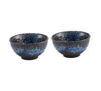 HOMSFOU Japanese Style Retro Ceramic Soup Bowl 4.49 Inch Stoneware Serving Bowl for Salad Noodle Rice Home Tableware Set of 2