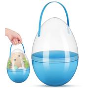 HOMSFOU Jumbo Easter Egg: Giant Empty Plastic Loot Bag with Handle for Egg Hunt - Fillable 25cm for Filling Treats Easter Party Favor & Basket Stuffer (sky-blue)