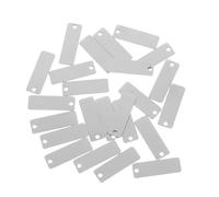 HOMSFOU Keychain Tags Compact and Portable 25pcs Rectangle Stainless Steel with Mirror Finish and One Hole Pendant Blanks for Jewelry Making, Bookmark, and Pet Id Tags