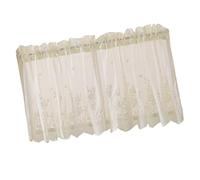 HOMSFOU Lace Curtain Valance Floral Embroidered Half Window Sheer Curtains for Kitchen Cafe Dinning Living Room 74x61cm Beige