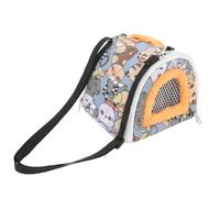 HOMSFOU Large Capacity Pet Carrier Bag for Hamster Squirrel Guinea Pig with Canvas Plush Pp Cotton Material, Dual-purpose Detachable Shoulder Strap, Hand Carry Belt and Mesh Side