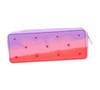 HOMSFOU Large Capacity Silicone Pencil Case for Students Aesthetic Pencil Pouch with Smooth Zipper Pen Holder for Organizing Stationery Cute Purple Storage Bag