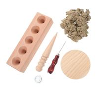 HOMSFOU Large Moxa Cone Mold Set for Moxa Roll Making, Wooden Rod Mold DIY Tool, Household Moxibustion Supplies for Traditional Acupuncture Therapy