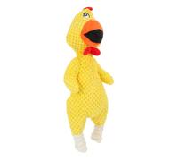 HOMSFOU Large Plush Yellow Chick Dog Squeaky with Loud Scream Sound, Sturdy Chew for Medium to Large Dogs, Interactive Pet Enrichment for Biting and Playing