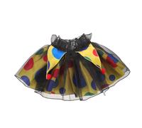 HOMSFOU Layered Polka Dot Circus Clown Collar with Ruffled Tulle Mesh, Breathable Polyester Material, Easy to Use Detachable Accessory for Halloween Party or Stage Performance