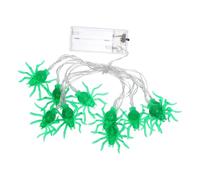 HOMSFOU LED Halloween Spider String Lights LEDs Green Creepy Decorative Party Lamp Battery Powered Eco Friendly for Festival Night Bar Celebration