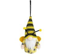 HOMSFOU Lightweight Hanging Bee Gnome Doll Made of Plastic and Cloth with LED Light, Suitable for Bedroom or Flat Surface Decoration, Doll Ornament