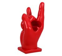 HOMSFOU Lightweight Red Resin Drumstick Display Stand with Hand Gesture Shape, Sturdy Wear-resistant Drum Stick Holder for Stylish Rock Style Drum Gifts and Showmanship