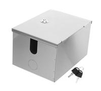 HOMSFOU Lockable Socket Box Stainless Steel Outdoor Wall-mounted Electrical Enclosure Anti-theft Weatherproof Cover with Hinge Door for Secure Equipment Protection
