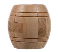 HOMSFOU Luban Lock Puzzle Wooden Barrel Brain Teaser 6cm Educational Ming Lock Game for Adults and Montessori Intelligence Development
