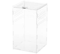 HOMSFOU Magnetic Modular Reptile Terrarium Kit 15x15x25cm High Transparency Habitat Box for Reptiles and Spiders with 360° Viewing, Portable Pet Enclosure for Feeding and Breeding