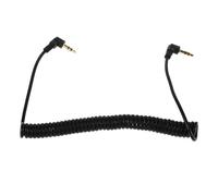 HOMSFOU Male to Male Stereo Audio Cable, 3.5mm Aux Cord, Coiled Retractable Spring Design, Dual Right-angle Connectors, Copper and Rubber, Black, for Phones and Headphones, On-the-go Use